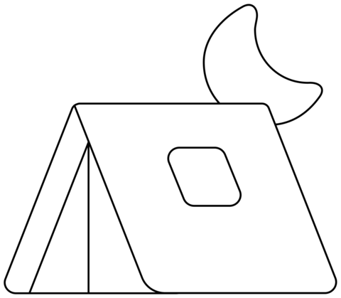 Tent Emoji Coloring Page